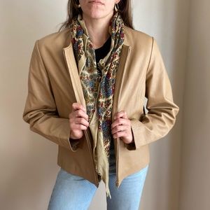 Tan moto leather jacket